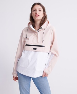 Superdry Essentials Overhead Női Kabát Rózsaszín/Fehér | EVRGP5379